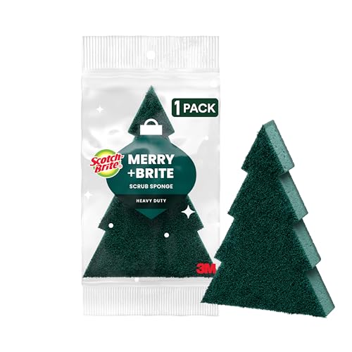 Scotch-Brite Modern Merry Tree Shape Scrub Sponge 1 Pack