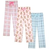 Sleep On It Girls Pajama Pants 3 Pack Fleece Sleep Pants for Kids Pajamas