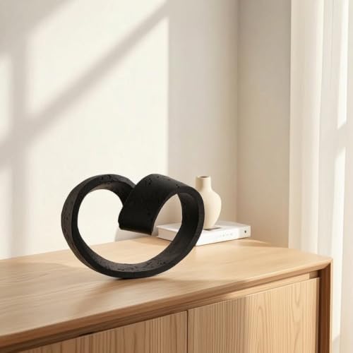 Statue abstraite décorative beige pour sublimer une console de salon épurée - 5