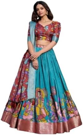Womens' Wear Tussar Silk With Patola Printed Lehenga Choli Patola Print With Foil Work Chaniya Choli