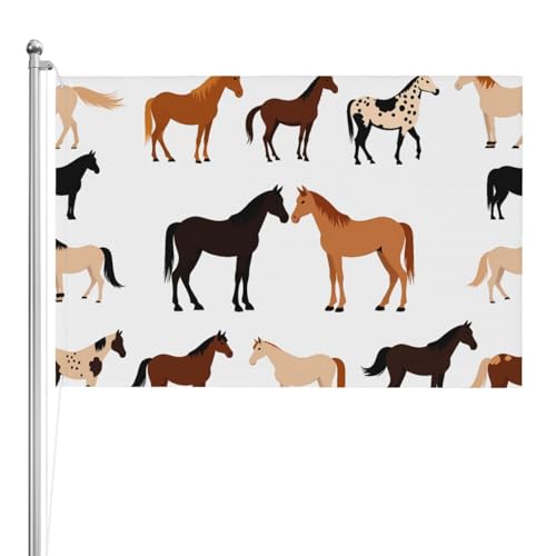 Drapeau chevaux colorés 1,2x1,8 m en polyester durable résistant aux intempéries de qualité - 2