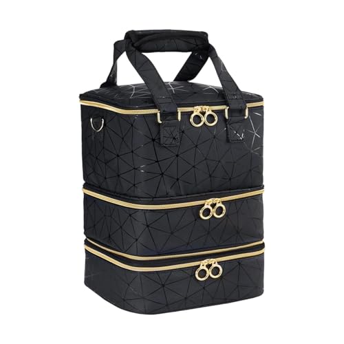 Sac Organisateur pour Vernis à Ongles, Trousse de Rangement à 3 Couches pouvant contenir 84 flacons et Une Lampe à Ongles, Grand Sac à bandoulière pour...