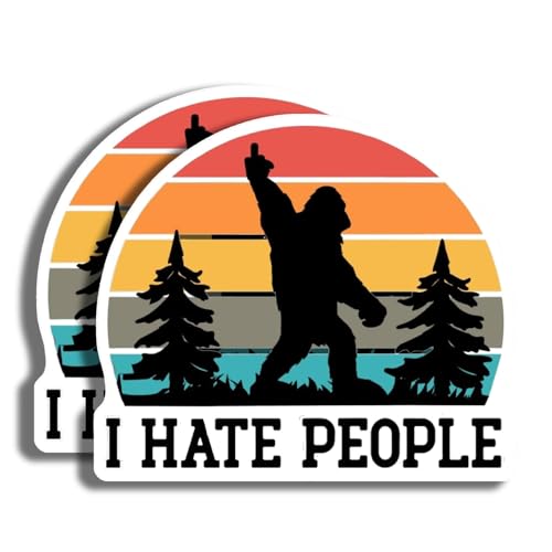 Calcomanía Bigfoot I Hate People para auto y laptop, pack de 2 unidades 2