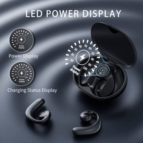 Yosint Open Ear Headphone Wireless Air Bone Conduction Earbuds With Microphones, Bluetooth 5.3 Earbuds Led Power Display Hifi Stereo Sound Headphones For Sport, Workouts, Running, Cycling #TOP3