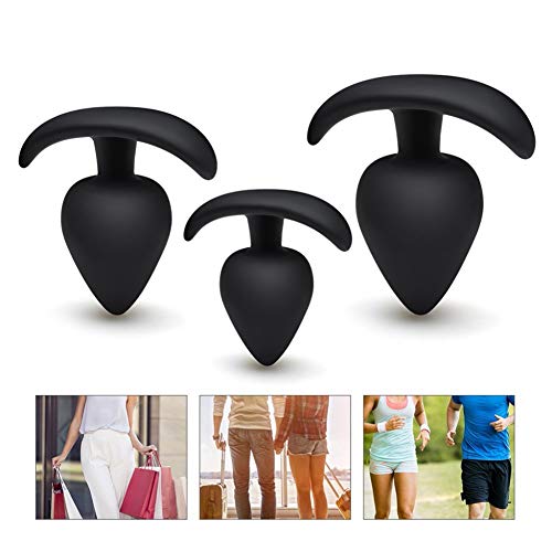YACAC Nero Plūĝ Aňálè Donna Uomo Prîncipiàntè Silicone Morbido, Būtt Aňálè Plūĝ Uomini Piccolo, Impermeabile 3 Pezzi
