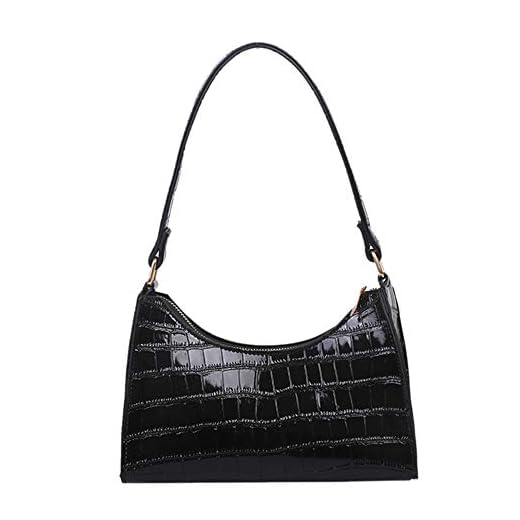 ARVALOLET Sac à main pour femme - Sac à bandoulière - Motif alligator - Vintage - Couleur unie - Couleur unie - Couleur unie, Noir , 250*170*60mm/9.84*6.69*2.36"