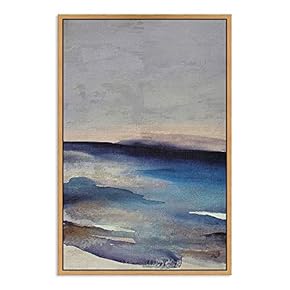 SIGNWIN Framed Canvas Wall Art Abstract Sea Landscape...