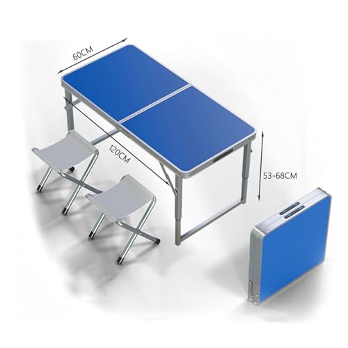 Ensemble table de camping pliante et tabouret pliable compact pour coffre encombré