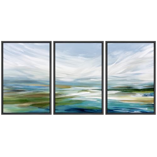 wall26 Framed Canvas Print Wall Art Set Ocean Breeze Abstract