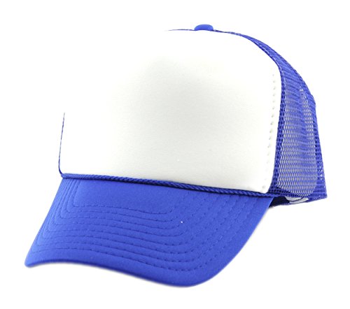 Image of NYFASHION101 Plain Mesh Trucker Hat - Breathable 6-Panel Daily Snapback Cap, Customizable Ideal for DIY Embroidery & Patches