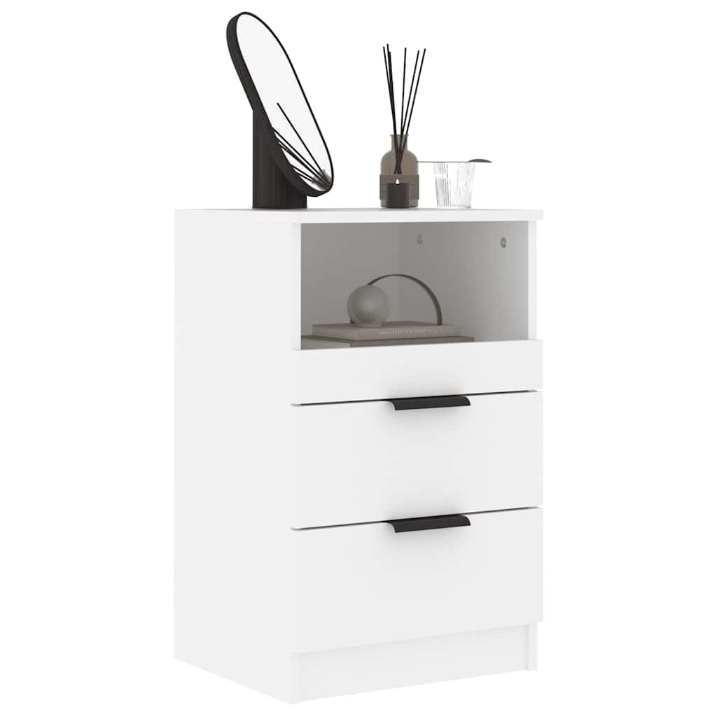 vidaXL Comodino a Muro Bianco in Legno Multistrato