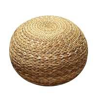 LOVIVER Pouf en Matériau Composite Tabouret Bas Ottoman Repose-Pieds Assise d'Appoint Texture Tressée Rotin Co