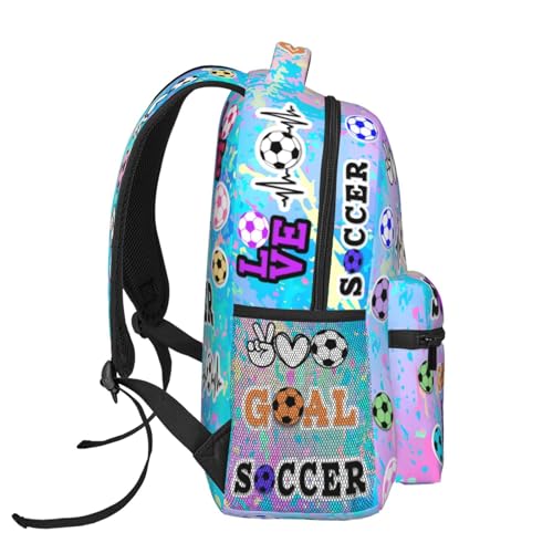 Cute Soccer Backpack Football Print School Bookbag 16 Inch Casual Backpack Travel Bag for Kids Boys Girls Adults Gifts3