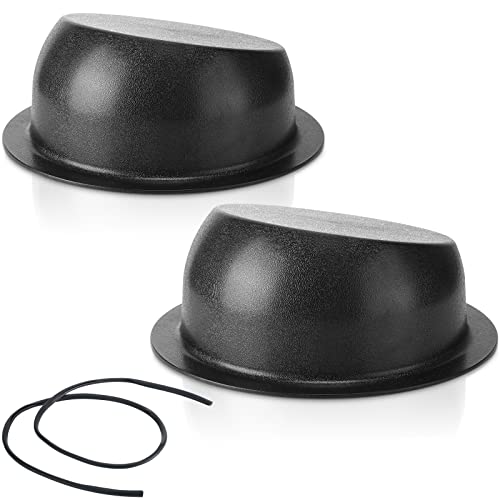 2 Pcs Universal Angled Speaker Enclosures Boxes Pods Surface Mount with Rubber Strip for Install 6.5 Inch Speakers or Smaller Custom Mount Door Kick Panel Rear Deck (Black, No Hole Cut)