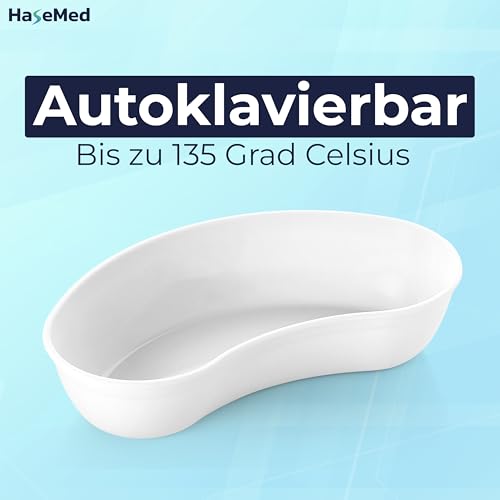 HaseMed Nierenschale Kunststoff Weiß 1 Stück – Wiederverwendbar, stapelbar & hygienisch – Ideal für Pflege, Praxis, Klinik & Labor – Bruchfest, leicht & autoklavierbar