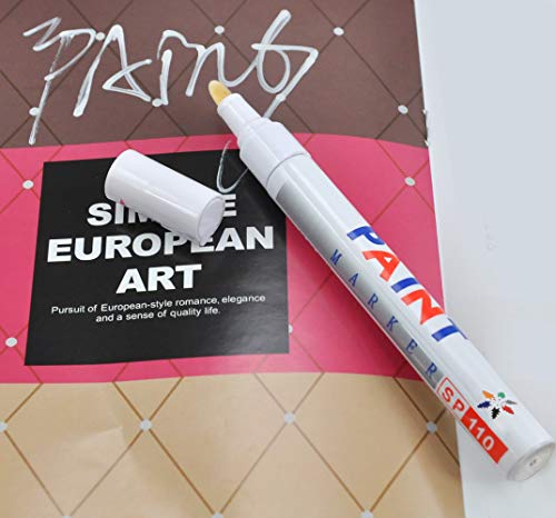 TRIXES Packung mit 2 weißen Reifenmarkierungs-Lackstiften – Präzisions-Detailstift für Fahrrad- und Autoreifen – wasserfeste und langlebige Formel