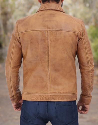 Image of Decrum Men Leather Jacket - Casual Stylish Real Lambskin Leather Jackets for Mens