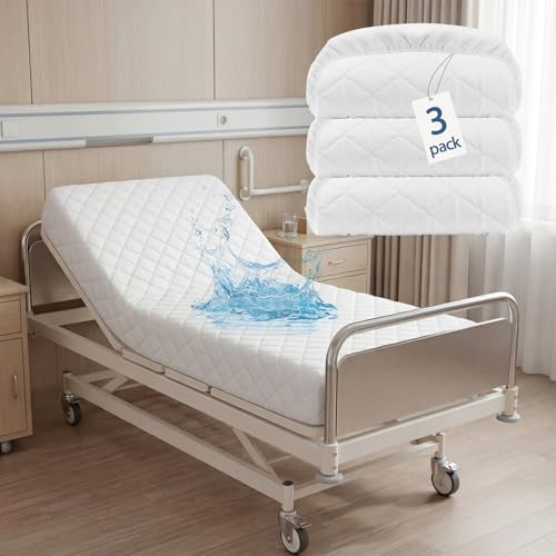 Lounsweer 3 Pcs Bed Mattress Protector Waterproof, 80 x 36 x 12in, White