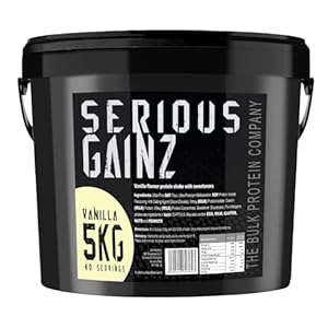The Bulk Protein Company, SERIOUS GAINZ – Whey Protein Powder – Weight Gain, Mass Gainer – 30g Protein Powders (Vanilla, 5kg)