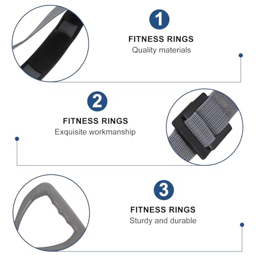 Anillas gimnásticas para fitness con correas ajustables gris miniatura 3