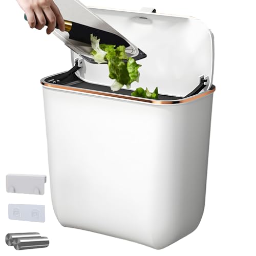 Corbeille à déchets murale 7l gain de place avec couvercle cuisine