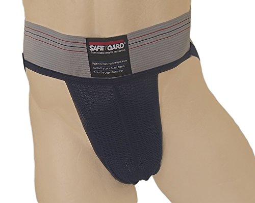 SafeTGard Adult Athletic Supporter Without Pocket (Navy/Gray, Large)