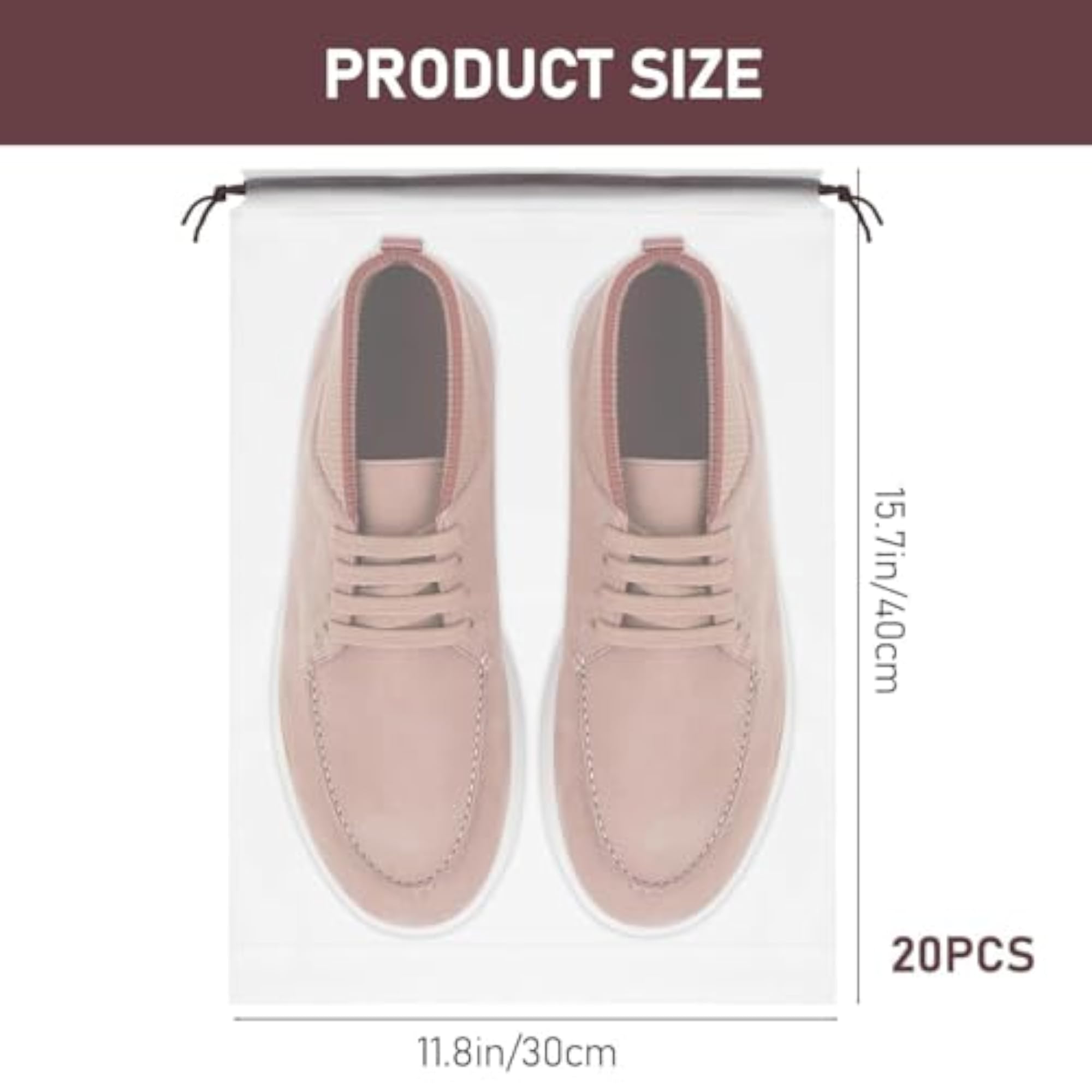 Clear Transparent Travel Shoe Bag, Waterproof Polyester