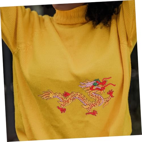 Patch brodé dragon rouge thermocollant SHINEOFI pour customisation de vêtements
