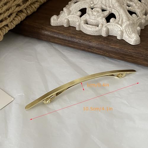 Hezhou 2 Stück Kleine Schlanke StripHaarnadel Metall Snap Barretten Glatte Haar Barretten Französische Haarspangen Damen Haarspange Dekorativer Haarschmuck für Frauen (Gold + Silber)
