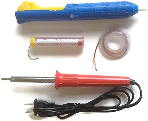 40W Professional Soldering Iron Kit (Soldering Iron 40W + 7' (7 Feet) Soldering Wire 60/40 rosin core + 5' (5 Feet) Solder wick 0.1" thickness + Desoldering Pump)