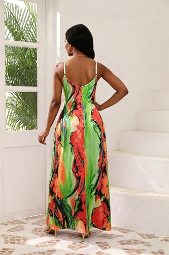 Image of vunahzma Womens Casual Fashion Sleeveless Plus Size Loose Long Sexy Maxi Dress with Pockets