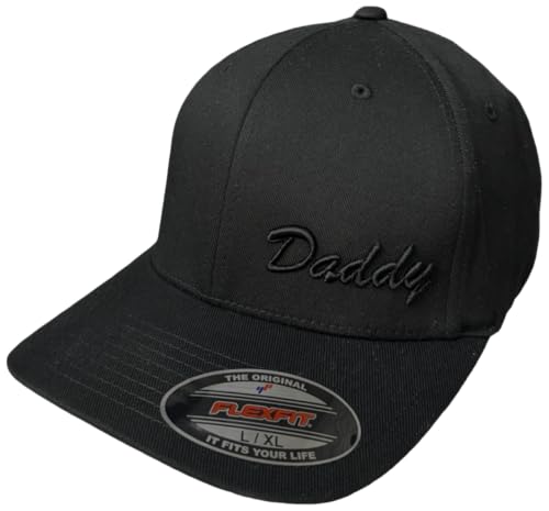 Daddy Flexible Fit Hat 6277 Curved Brim (US Alpha Large X-Large Black)