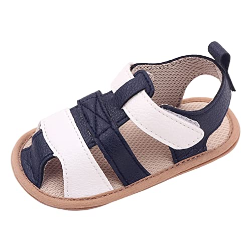 Baby Boys Girls Squeaky Sandals Infant Toddler Closed-Toe Anti-Slip Premium Rubber Sole First Walkers Rome Shoes