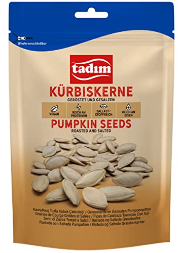 TADIM Kürbiskerne | Geröstet und gesalzen | 10 Packungen in einem Karton (10 x 120 g) Cover