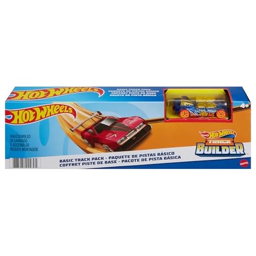 Hot Wheels -Track Builder Unlimited Set per Pista con 10 Pezzi, 9 Connettori e Macchinina, Giocattolo per Bambini 6+ Anni, GVG13