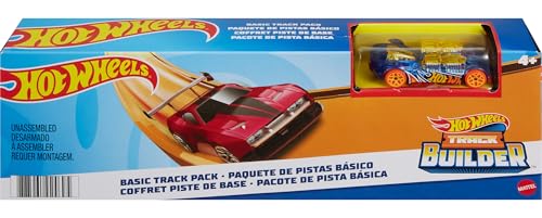 Hot Wheels Pack básico de Pistas de Coches de Juguete, Incluye 10 Piezas y 1 vehículo Die-Cast (Mattel GVG13)