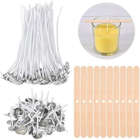 Kerzendocht Dochte für Kerzen Gießen 210 Stücke Kerzen Wicks für Kerzen, Kerzendochte für Kerzen Selber Machen Set Smokeless Candle Docks für DIY Kerzen Machen, Zwei Längen (10/2.6 cm) Cover