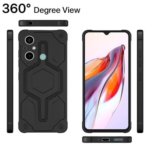 Image of Pikkme Redmi 12C / Poco C55 Back Cover | Hybrid Defender Series | Shockproof Armor Bumper | Ultimate Drop Protection | Soft TPU Case for Redmi 12C / Poco C55 (Black)