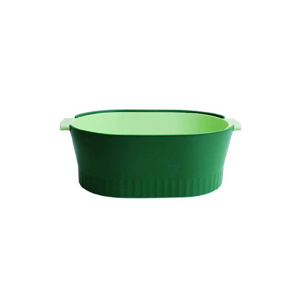 Liudan Colador de Cocina De Doble Capa de Drenaje Cuenco se Utiliza for Lave Las Verduras y Frutas de plástico colador del Filtro con la manija a Guardar Verde Espacio Colador (Color : Green)