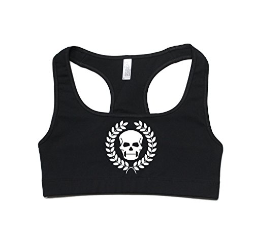 FTD Apparel Women's Fit Skull Active Sports Bra - Large Black