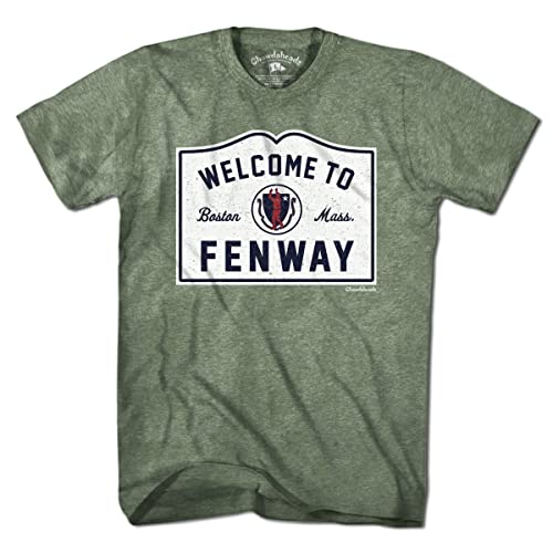 Chowdaheadz Welcome to Fenway Sign T-Shirt - Unisex Vintage Tee Soft Cotton Blend Green