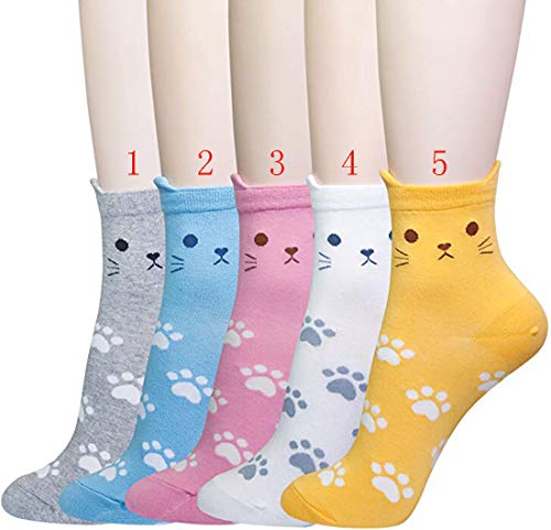 Dobikulu Womens Grils Cute Animal Cat Socks, Cat Lover Gifts For Women, Female Presents For Mom Lady, Funny Cotton Casual Crew Novelty Socks, Fun Lovely Print Pattern Socks #TOP1