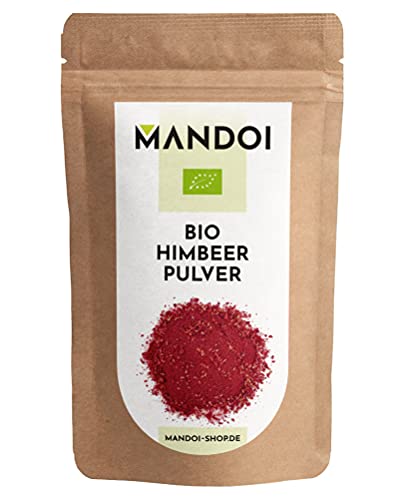 Mandoi BIO Himbeer Pulver, 40 g, 100% reine Himbeeren Raspberry powder gefriergetrocknet ohne Zusätze Cover