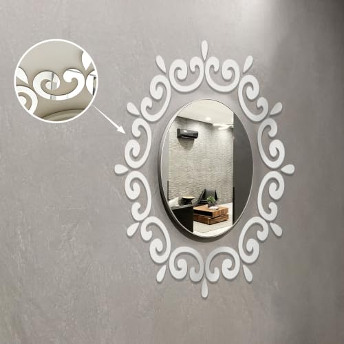 Image of INCREWAY 1 Set Silver Acrylic Self Adhesive Lamp Base, Mirror Finish Wall Mount Light Holder, Peel Stick Decorative Plate for Pendant Ceiling Fixture Decorative Lamp