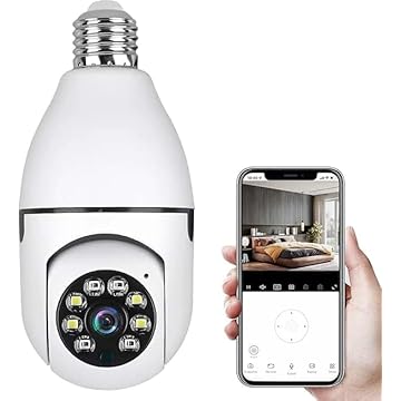Câmera de Segurança Lâmpada WiFi IP Full HD 1080p com Rotação 360°, Visão Noturna, Detecção de Movimento, Áudio Bidirecional, Conexão 2.4G, Bocal E27, Bivolt