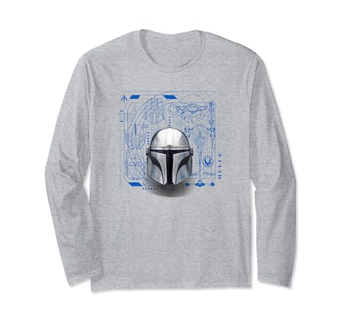 T-shirt Star Wars manches longues The Mandalorian fini les imprimés qui s'effacent au lavage