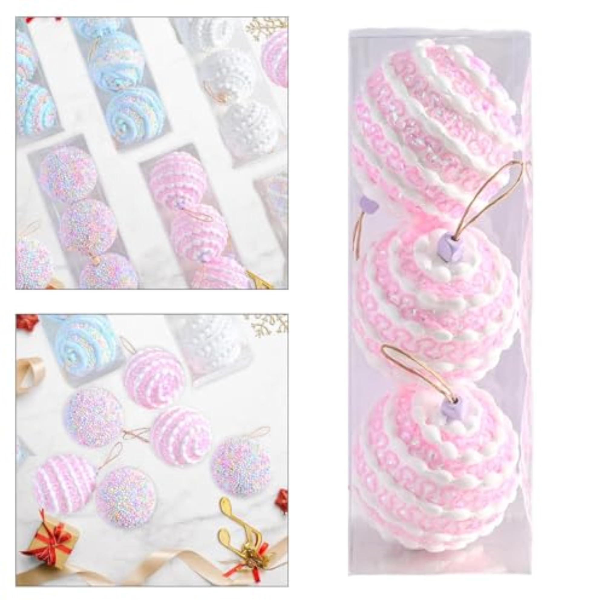 3 Pieces Christmas Balls for Holiday Tree Ornaments