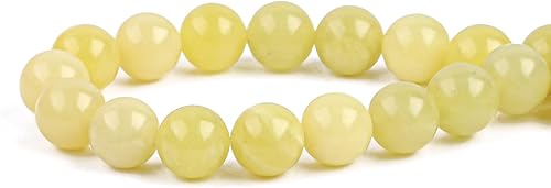 Miniatura 5 de Cuentas redondas de piedra de jade limón natural semipreciosas sueltas para hacer joyas 6MM 61 piezas