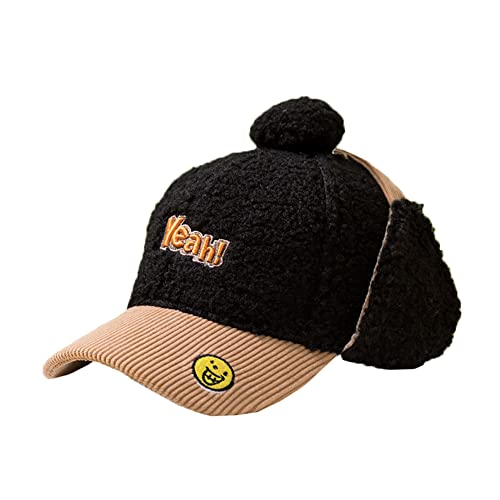 Vobozeany - Vobozeany Chapeau Hiver Chaud Enfants Casquette de Baseball Ajustable Bonnet avec Visière Mignonne Coupe-Vent Oreillette Beanie pour Filles Garçons 3-10 Ans
