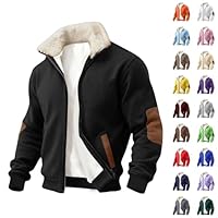 Generico Giacca Uomo Invernale Pile, Felpa con Cerniera Doubleface Micropile Peluche - Giubbotto Antivento Termico Elegante Lavoro Cappotto per Lavoro e Casual